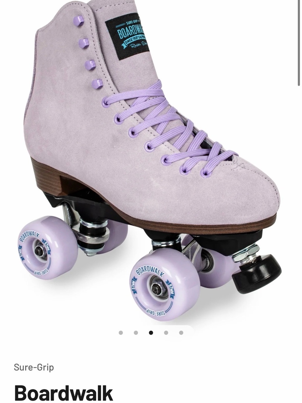 SURE-GRIP BOARDWALK SUEDE ROLLER SKATES SIZE WOMENS 9 MENS 8 purple used 1x